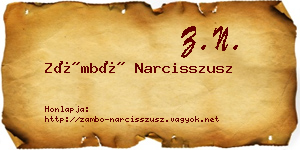 Zámbó Narcisszusz névjegykártya