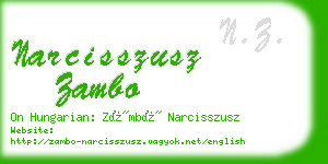 narcisszusz zambo business card